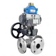 Double Acting Actuated 3 Way Ball Valve