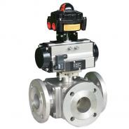 Air Actuated 3-Way Stainess Steel Ball Valve