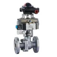 Pneumatic stainless steel ball valve flange end