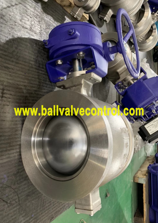 Bare shaft wafer type segmented ball valve