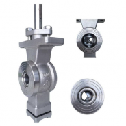 Bare shaft wafer type segmented ball valve