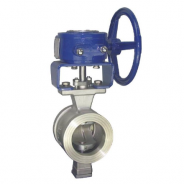 Manual Wafer type V port segmented ball valve