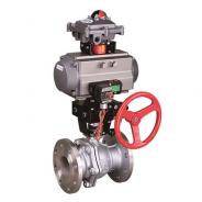 Single acting spring return pneumatic ball valve