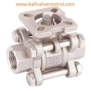 3PC thread end high platform direct mount ball valve