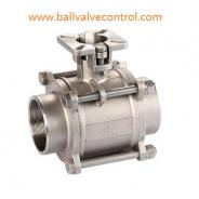 3PC Female stainless steel direct mount ball valve
