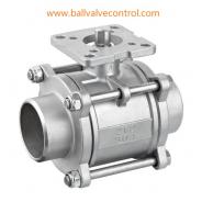 3PC Butt weld BW direct mount ball valve