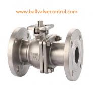 2PC Flange end high platform direct mount ball valve