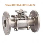 3PC Flange stainless steel direct mount ball valve