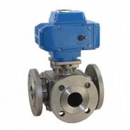 Electric actuated three way ball valve