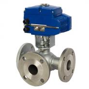 Stainless steel three way electric ball valve