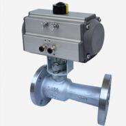 High temperature pneumatic integral ball valve