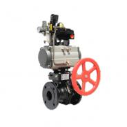 High temperature metal seat pneumatic ball valve