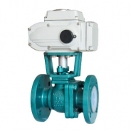 Electric motorized PTFE PFA lined ball valve