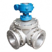 Worm gear top entry 3 way ball valve