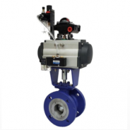 Pneumatic V port segment ball valve