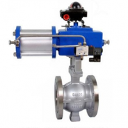 Pneumatic flange segment ball valve