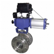 Pneumatic actuated segment ball valve