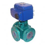 3 way PTFE PFA Lined motorized ball valve