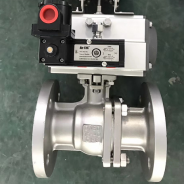 Pneumatic flanged stainless steel ball valve