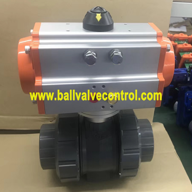 Pneumatic PVC ball valve union end