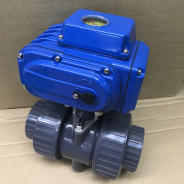 True union PVC motorized ball valve