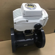 Flanged end motorized PVC ball valve