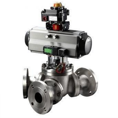 Pneumatic Y type 3 way ball valve 