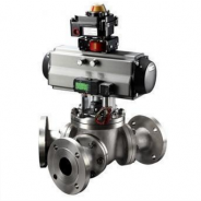  Pneumatic Y Type 135 Degree 3 Way ball valve