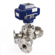 Motorized actuated Y type 3 way ball valve