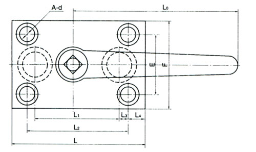 YJZQ Board type hydraulic ball valve outline dimension