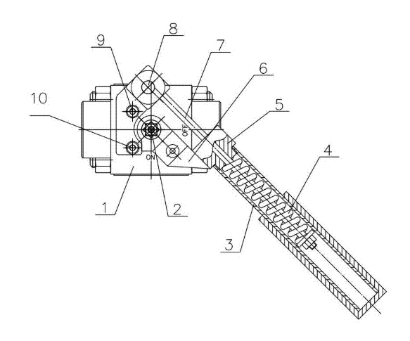 Spring return handle ball valve structure