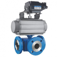 WCB Body pneumatic three way ball valve