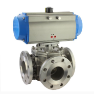 Pneumatic 3 way mixing ball valve