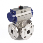 Pneumatic 3 way ball valve L port or T port