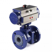 Pneumatic fluorine fully lined ball valve