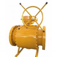 Gear operated flanged trunnion ball valve