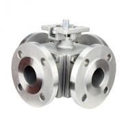 X port double L 4 way ball valve