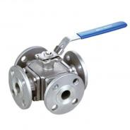 Multiway 4 way flanged ball valve