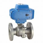 Motorized on off ball valve flange end