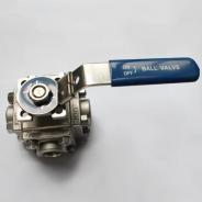 Lever threaded 4 way ball valve