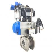 Pneumatic actuated wafer type ball valve