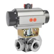 High pressure 3 way pneumatic ball valve
