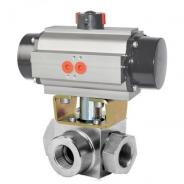 China 3 way mini ball valve with pneumatic actuator