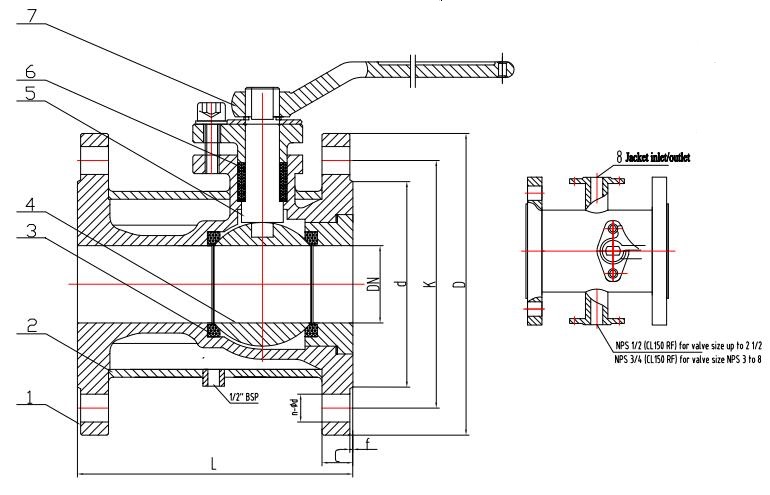 Jacketed Ball Valve Structure
