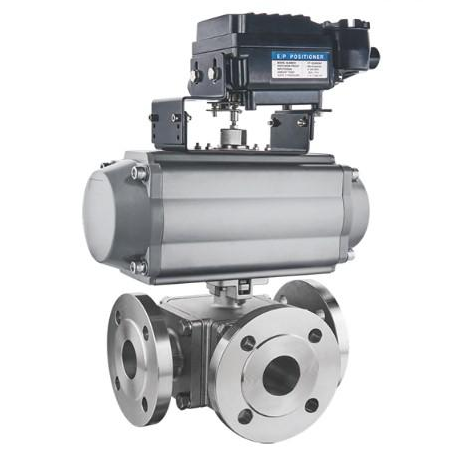 Pneumatic 3 way ball valve