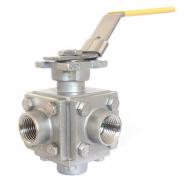 NPT Threaded End 5 Way Ball Valve