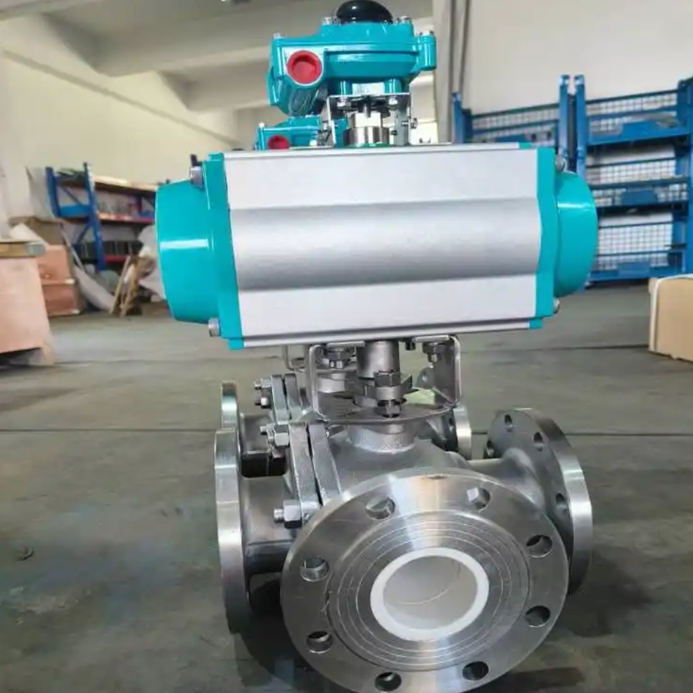 3 Way ceramic lined ball valve