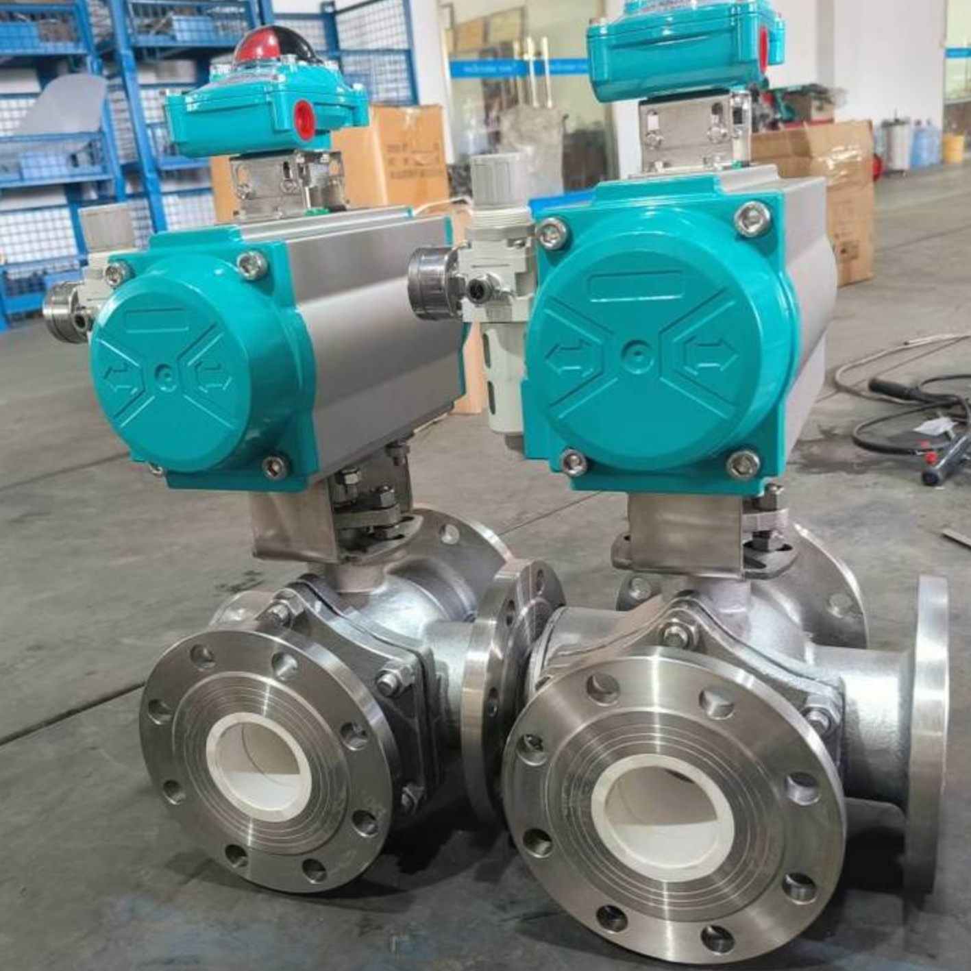 3 Way ceramic lined ball valve