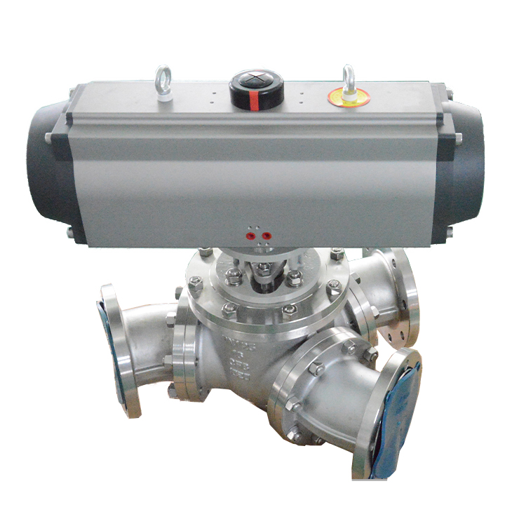 Pneumatic Y type ceramic lined ball valve