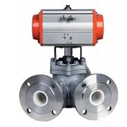 135 Degree ceramic lined 3 way ball valve